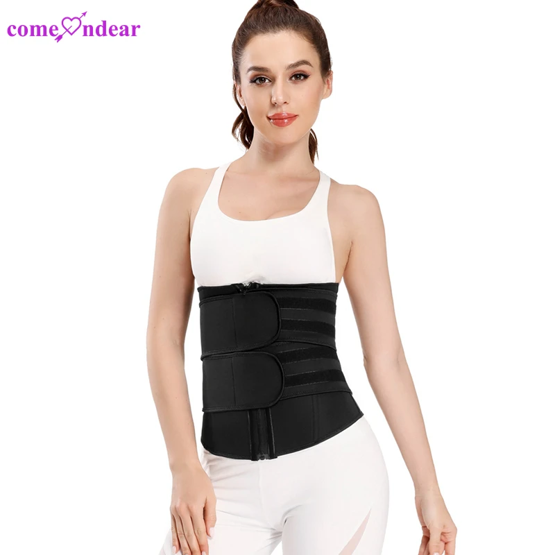 Custom Double Belt 9 Steel Bones And Zipper Waist Trainer Plus Size Shapers Fitness Shapewear For Women
