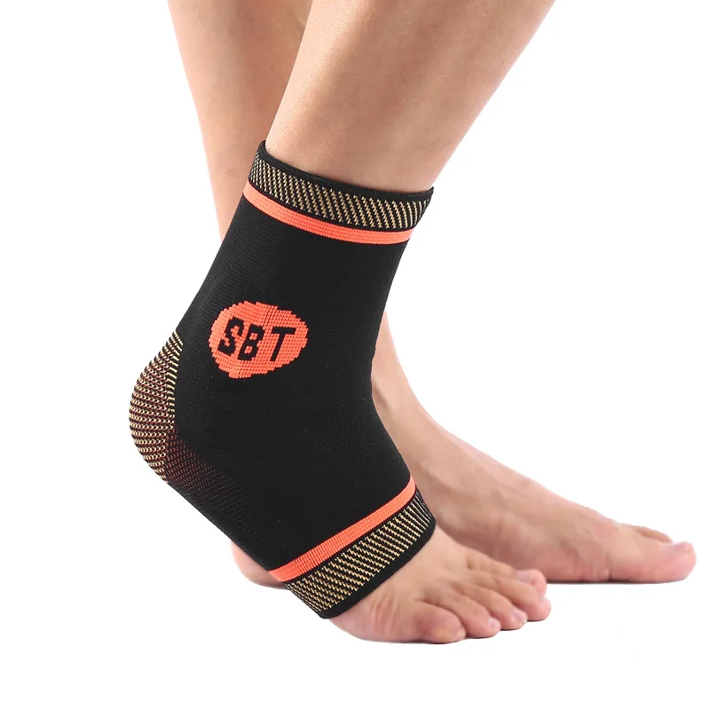 Sport Foot Sleeve Knitting Support Heel And Plantar Fascia Copper Infused Compression Ankle Brace