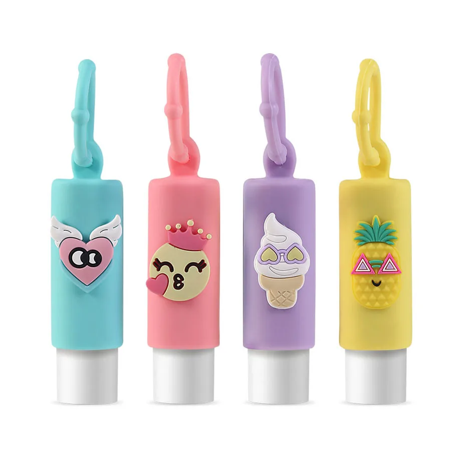 Милый мини OEM индивидуальный логотип бальзам для губ Фирменная этикетка с силиконовым держателем