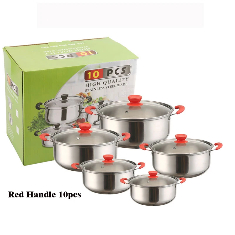 Stay Cool Handles Dishwasher Safe Non Stick Iron Stainless Steel Sonex German Kitchen Cookware Pot Sets Cooking