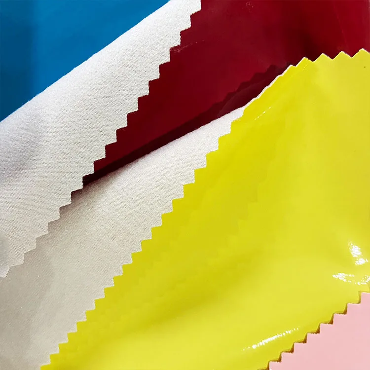 Зеркальная поверхность, тянущаяся в 4 направлениях, кожа, шерсть, задняя искусственная кожа PU ткань для одежды