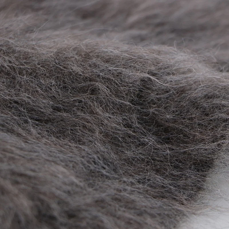 Knitted Sweater 8NM/1 Mengna Long Hair Alpaca Wool 59% Alpaca 19% Nylon 20% Acrylic 2% Spandex Mohair Blended Yarn