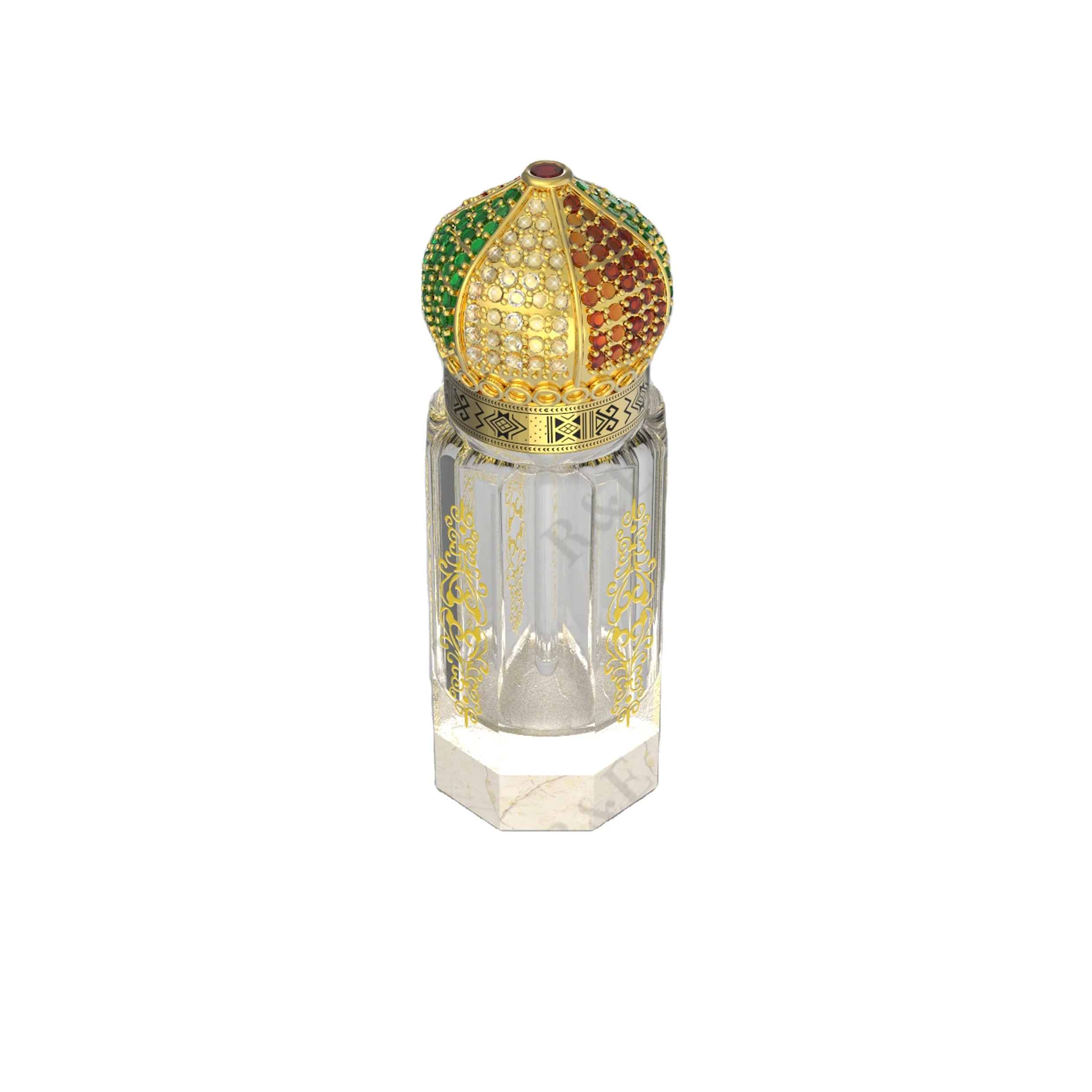 2021 Arabic glass attar bottles with handmade luxury jewelry caps