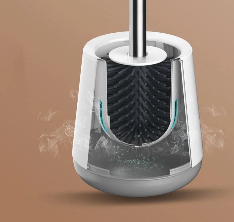 toilet brush and holder set household silicone toilet brush long handle toilet brush