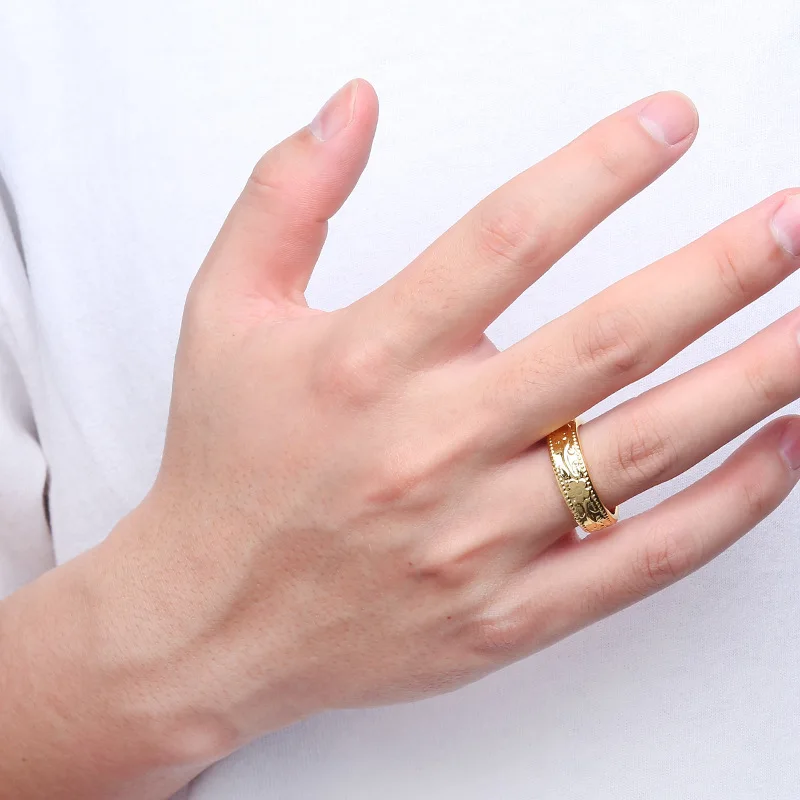 Beimai OEM luxury plum blossom engraved therapy couple magnetic ring