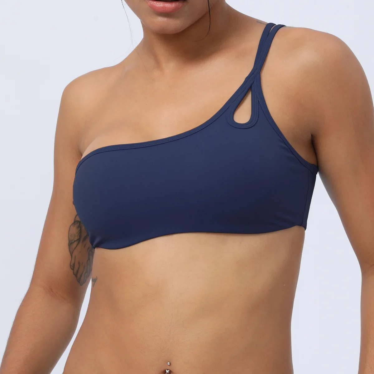 Single Shoulder Strap Yoga Bra Fitness Running Bra Shockproof Sports Vest With Chest Pad Yoga Women XXL Sexy Sports Bra