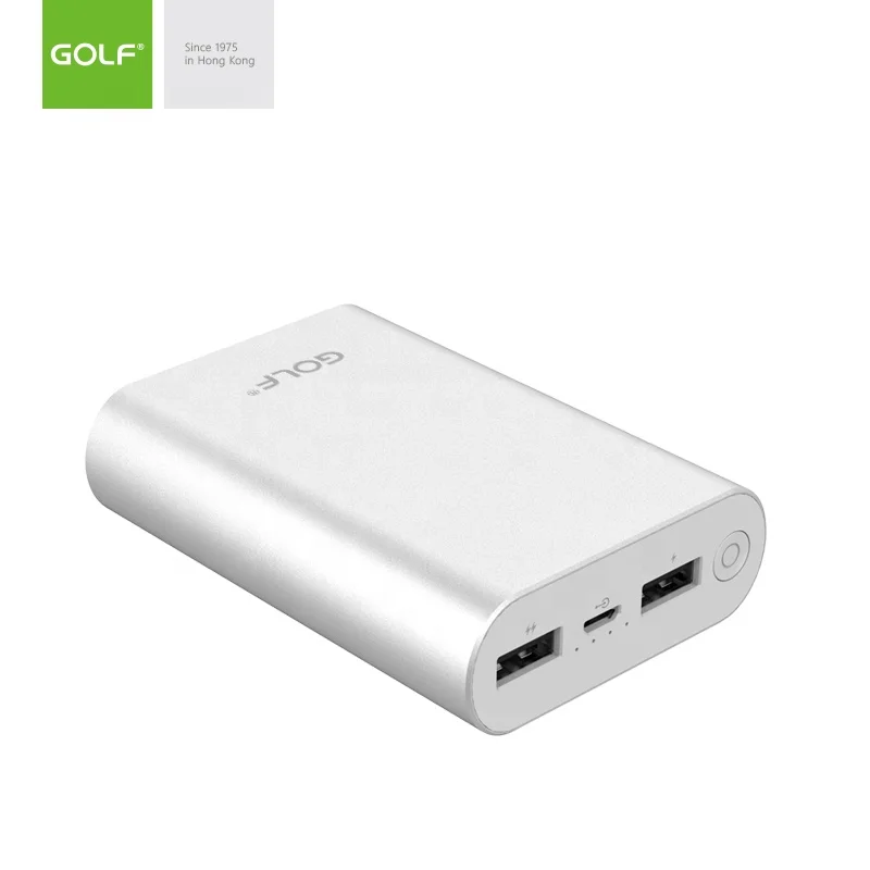 GOLF Mini  Aluminum shell body and plastic high capacity 10000 mah Power bank Matte texture mobile charger power bank