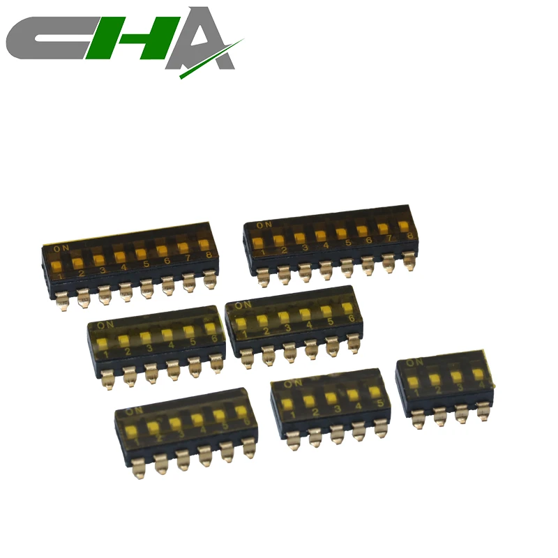 6 x6 mini programmable timer slide digit code dip switch carte 12V single poles smd digital DIP code pcb rotary switches