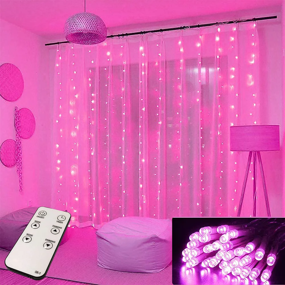 Newish Eight function copper wire curtain lamp USB remote control high quality product 300 lamp