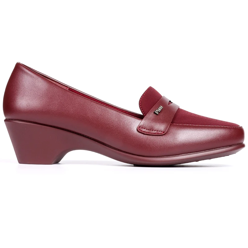 Red PU Leather Upper Patchwork Fabric Office Ladies Shoes Formal Flight Attendant Women High Heels Pumps