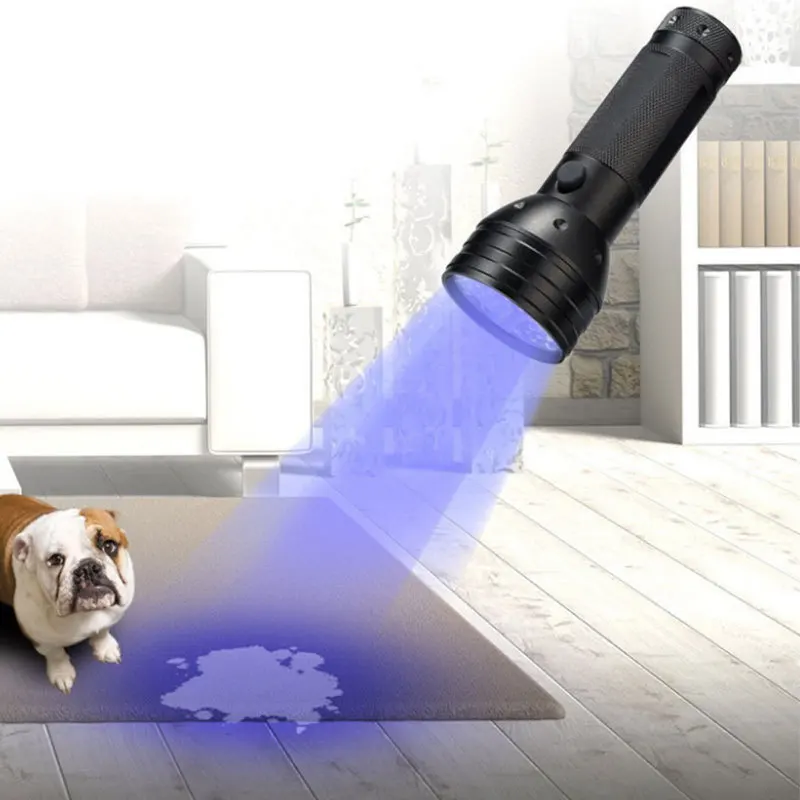 Aluminium Alloy 51Led Purple Flashlight 395UV Flashlight Lamp With Battery Torch Light For Pet Urine Fluorescence