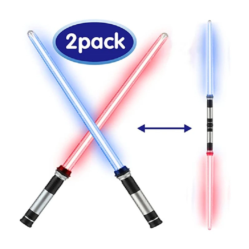 Most Popular Retractable Stretchable Sound Lightsaber Cosplay Laser Sword Flashing Luminous Toys For Kids