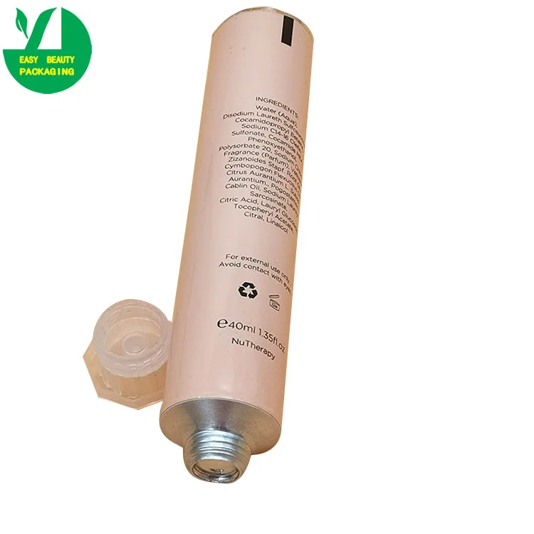 30ml 19mm diameter empty aluminum plastic laminated soft collapsible cosmetic tube with octagon cap