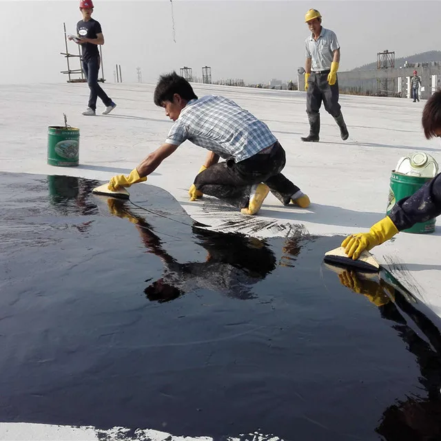 Черное жидкое резиновое модифицированное асфальтовое водонепроницаемое покрытие для крыши
