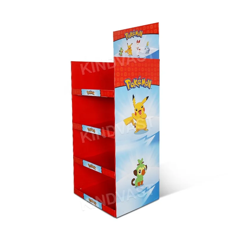 Custom Retail Pos toy Store Kids Cardboard Floor Funko pop product rack Doll Merchandise Paper Display Stand