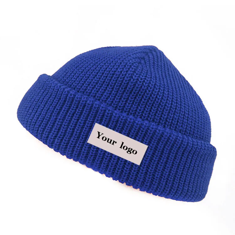 Soft Ribbed Beanie Knit Ski Cap Skull Hat Warm Short Winter Cuff Blank Fisherman Beanie Winter Hats
