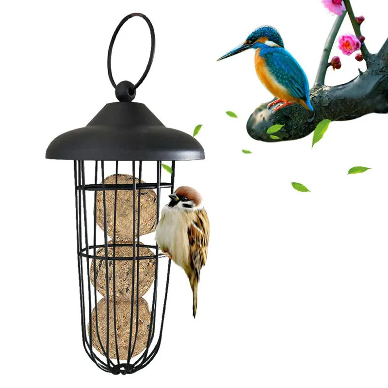 
Tube Outdoor Metal Steel Wild Bird Seed Container Hanging Bird Feeder for Outsides Garden 
