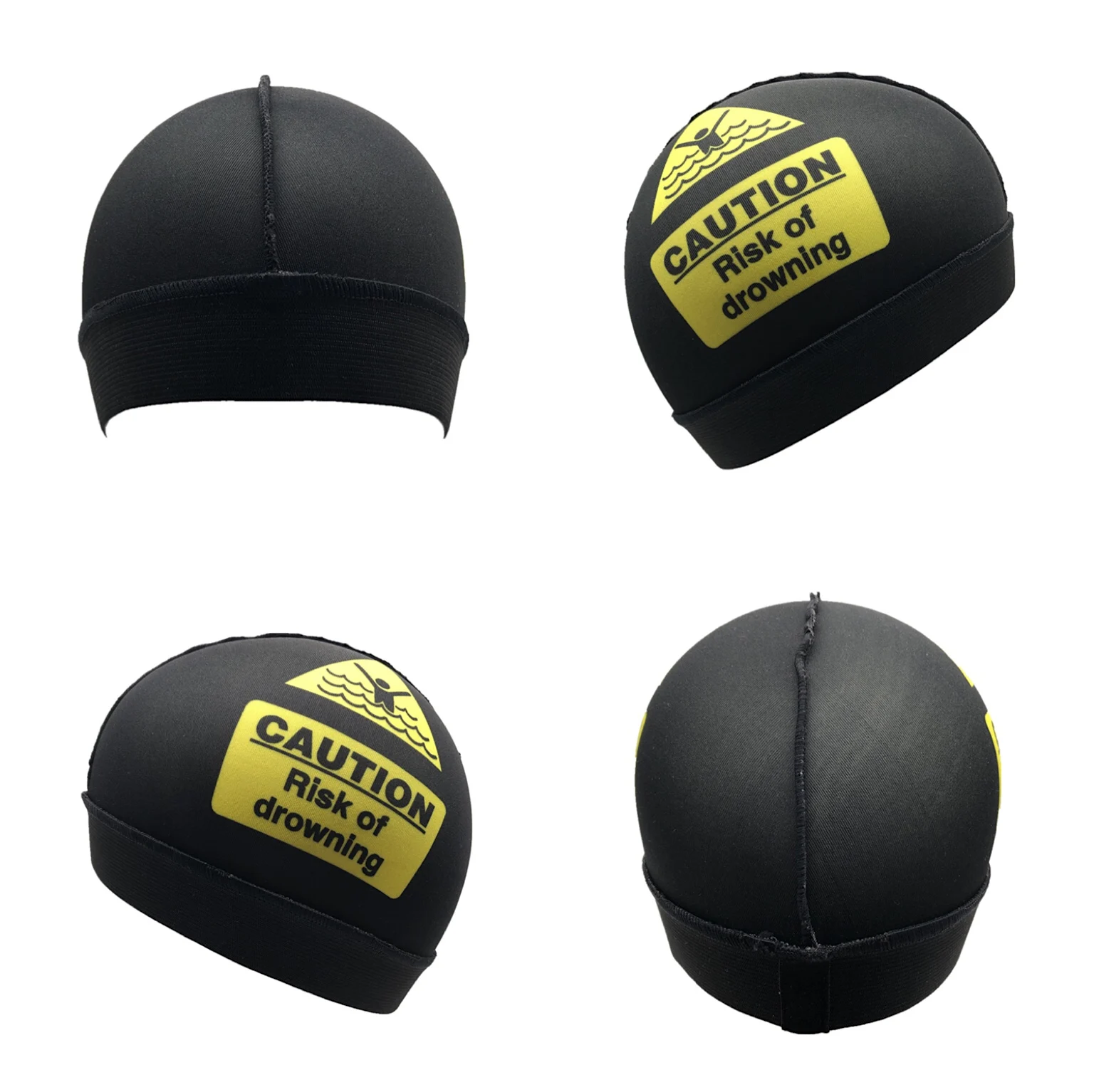 Custom logo spandex polyester headband headwrap head cap hair caution cap compression wave cap