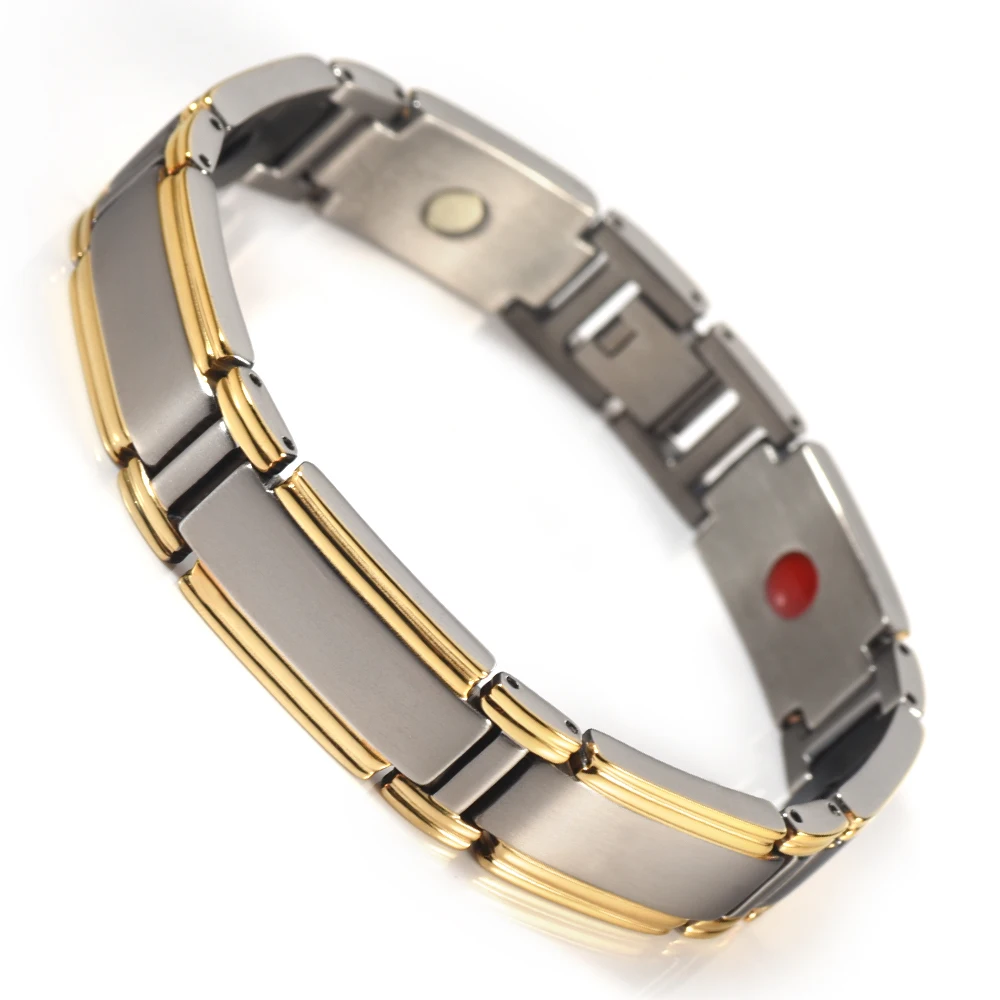 Wollet Super Strength Magnetic Fashion Jewelry Infrared Germanium Powder Titanium Steel Magnetic Bracelet