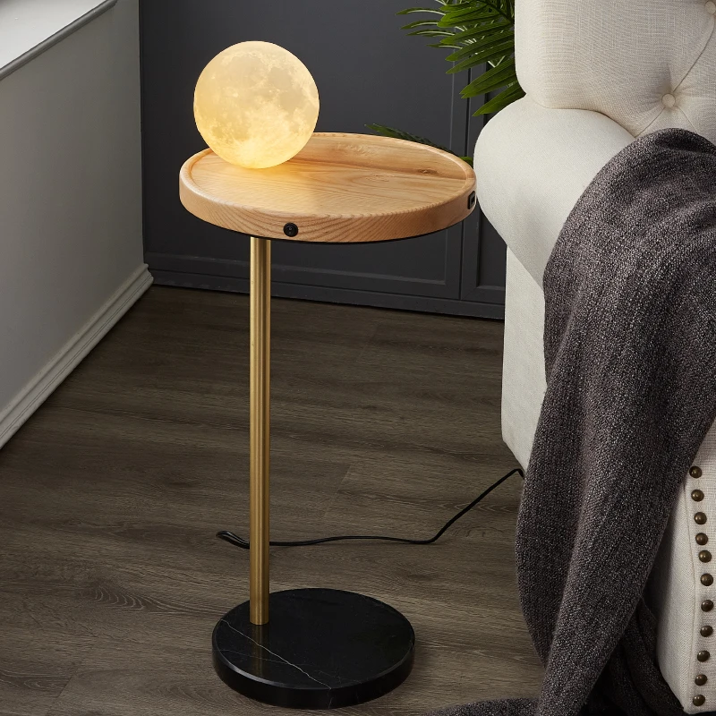 Bedroom moon design with table usb charger standing led floor lamp BYL2009011