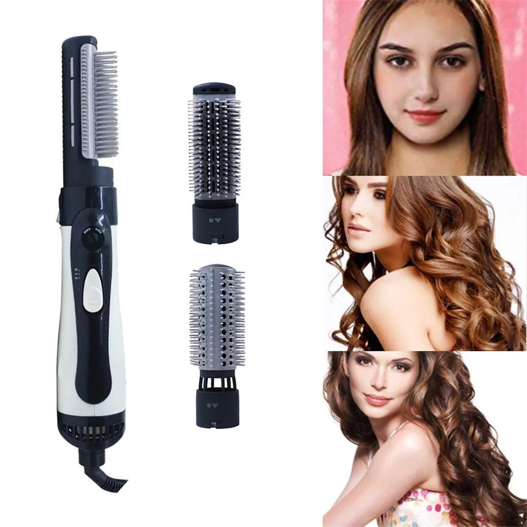 1200w 2 in 1 One Step Round Brush Blow Dryer Rotating Volume Hot Air Brush Hair Straightener Comb