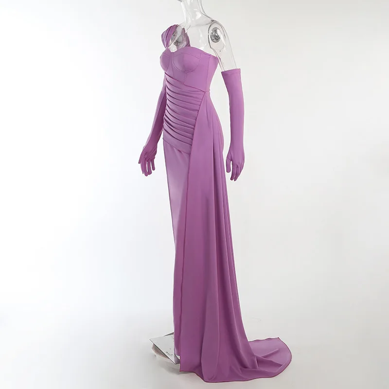 INS Hot Sale New Women Casual Dresses Sexy One Shoulder Long Party Evening Prom Dress Fall Clothing Fashion 2022