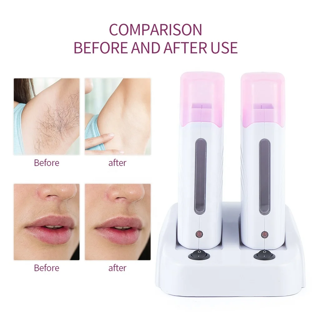 Wholesale Hot Style Portable Double Depilatory Roll on Wax Warmer Heater for Women Men Hair Leg Armpit Bikini Hair Removal
