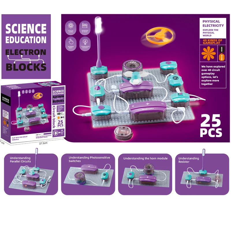 2024 Kids Educational Physics Diy Snapping Electronic Circuit Toy Children Stem Science Exploration Experiment Kits Toys