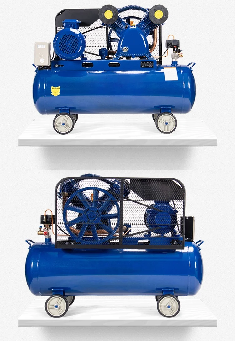 High quality portable 3hp 2.2 Kw piston air tank compressors belt drive 100l piston air compressor