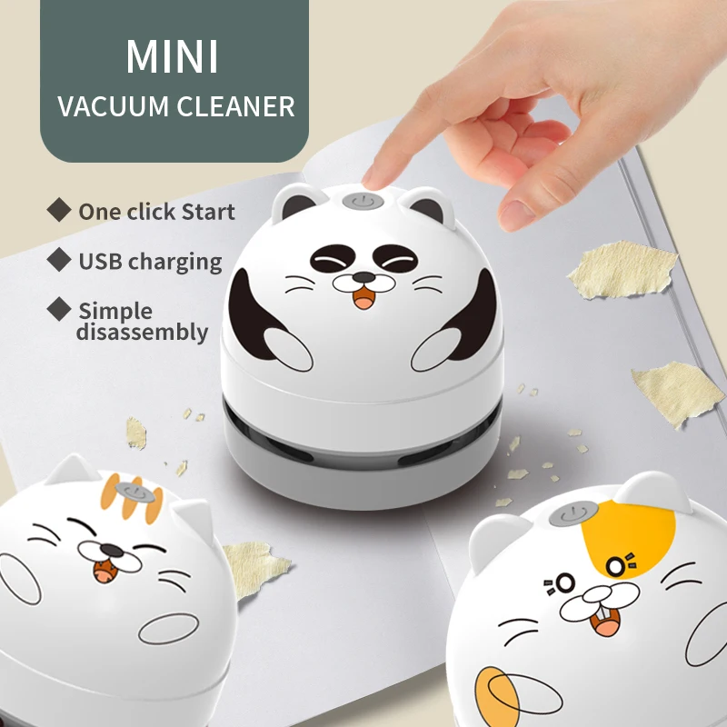 Cute Animal Desktop Vacuum Cleaner  Student Electric Eraser Machine Child Clean Automatic Dust-proof Pencil Sawdust Cleaner
