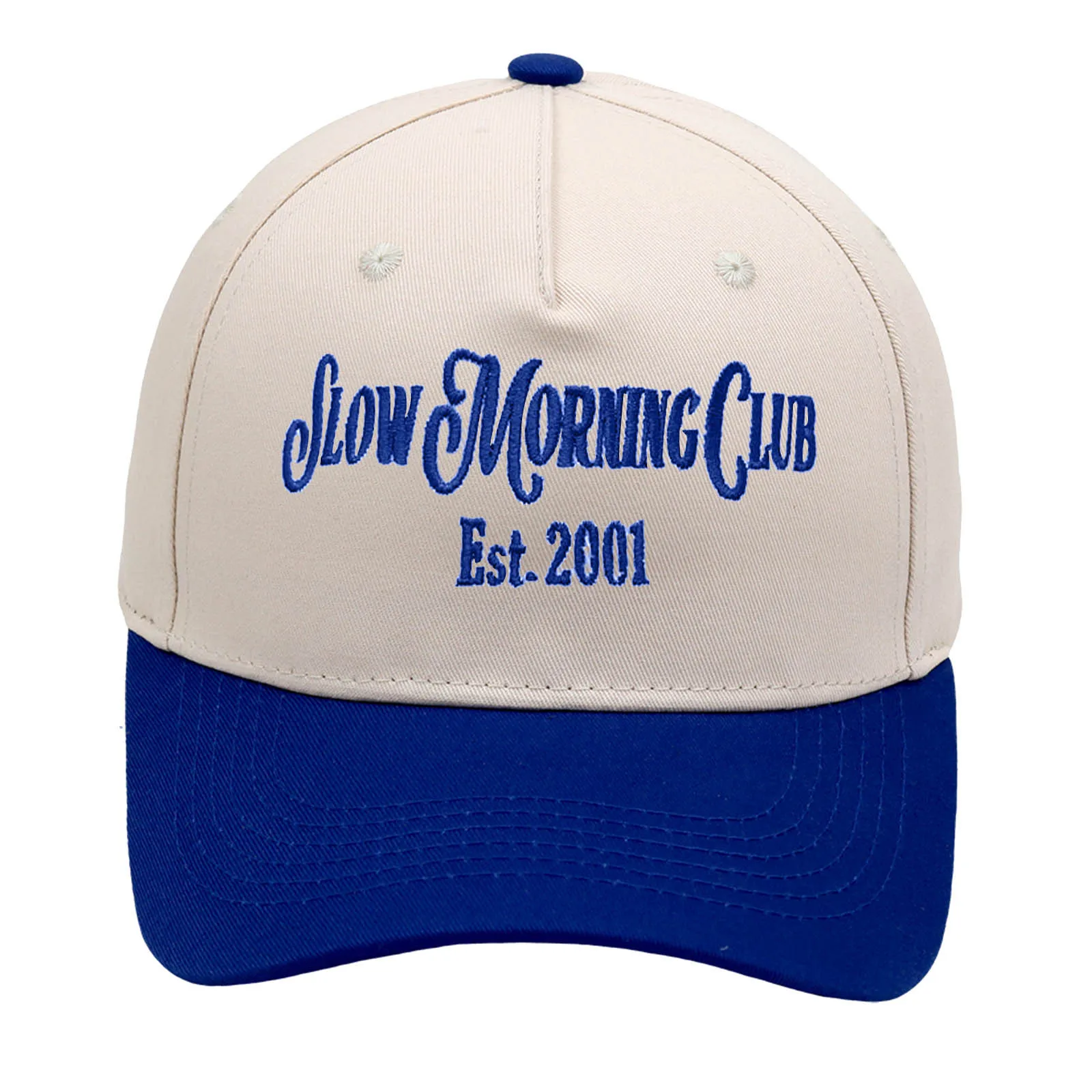 Custom Two Tone Vintage Canvas Snapback Hat Men Women Funny Adjustable D107 Trucker Baseball Cap Hand Embroidery Waterproof