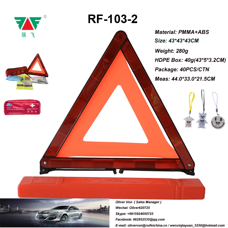 Multiprens Emergency Roadside Folding Warning Triangle Reflector