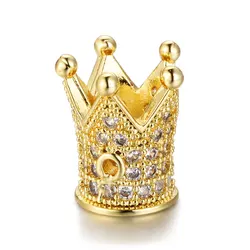 VEROMCA Copper Micro Pave Beads Zircon Accessories DIY Handmade Crown Beads