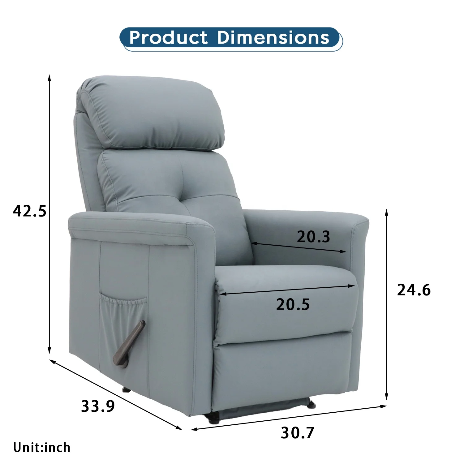 Geeksofa Modern Lazy Boy Microfiber Fabric Manual Recliner Chair for Living Room Furniture
