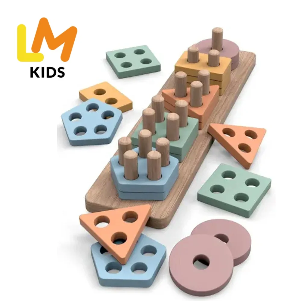 LM KIDS CPC большие деревянные сортировочные игрушки Монтессори для От 1 до 2 лет складывания игрушек