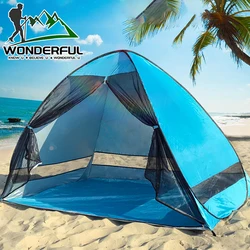 Spot Wholesale Explosion Models Fully Automatic 2 Seconds Speed Opening Anti-Mosquito Beach Shade Gauze Tent
