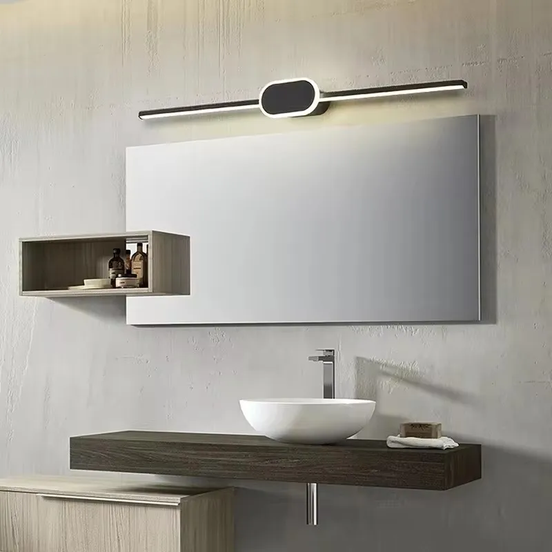 Modern Interior Linear LED Wall Lamps White Black Walls Sconce Decor For Living Room Bathroom Mirror with LED Light