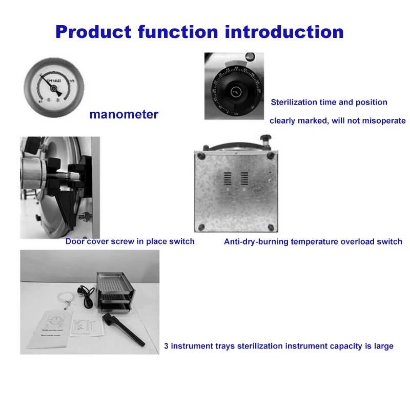 Dental sterilizer 18L disinfection cabinet oral and dental medical equipment autoclave vacuum high temperature sterilizer