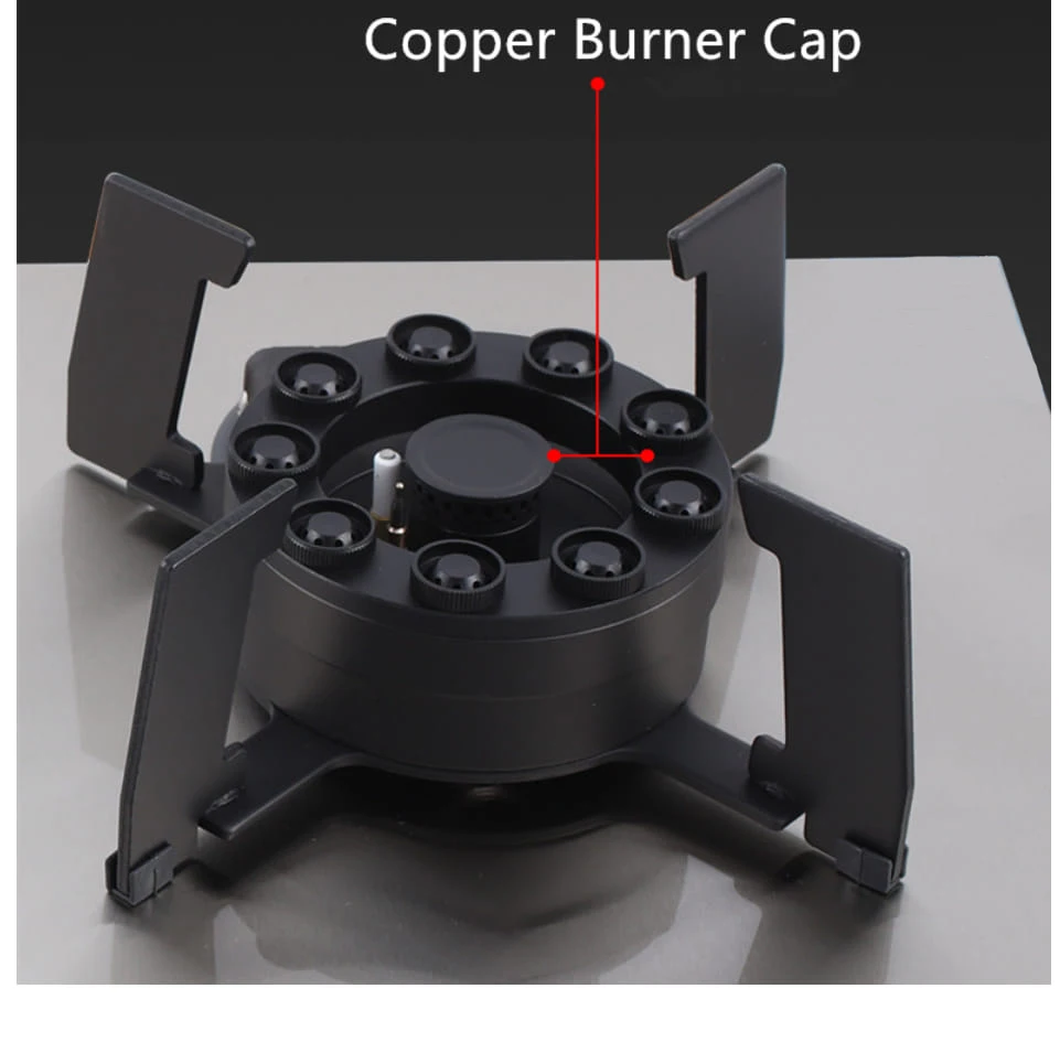 Zhongshan huachu make 2 burner SS panel folding gas hob foldable burner built-in gas stove