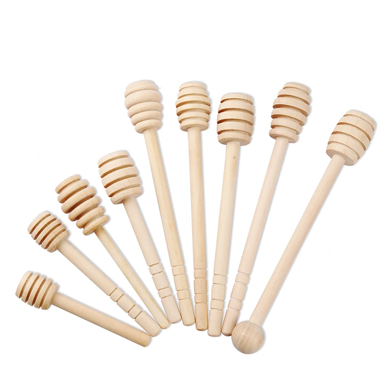 wholesale eco-friendly Reusable custom logo wooden mini honey dipper sticks