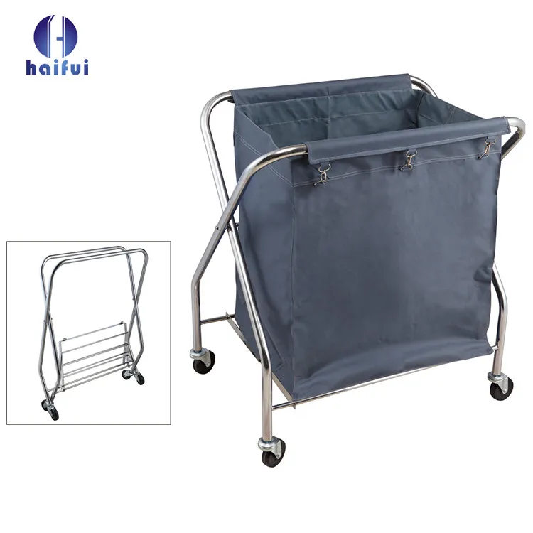 High quality hotel and restaurant use fiberglass laundry service linen trolley cleaning cart