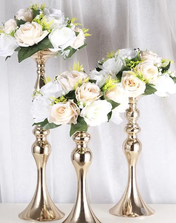 Candle Wax Promise Decoration Tall Road Lead Wedding Centerpieces Gold Tables Flowers Vases Holders Stands