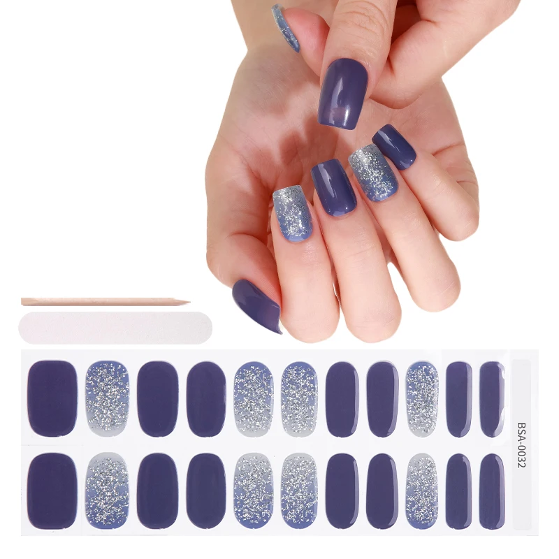 new technique un UV bake 100% pure polish Gel Nail Stickers easter apply used without UV lamp