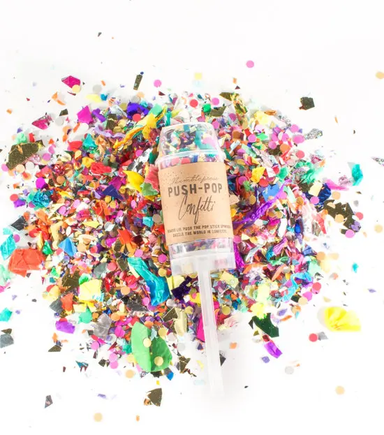 Hot sale Colorful Eco-friendly Biodegradable Confetti Mini Push Pop Cannon for party