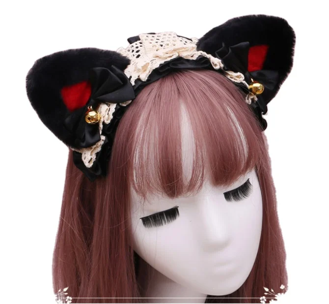 Anime Dance Party Costume Wolf Fox Ear Plush Hairband Girls Kawaii Hair Accessories Props Cute Lolita Cosplay Cat Ears Headband
