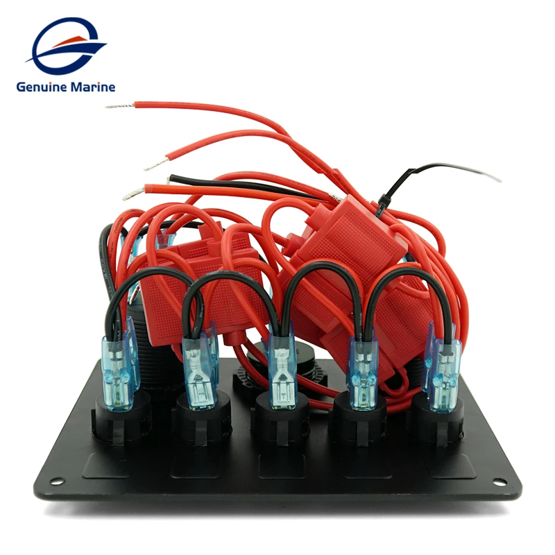 Genuine Marine Accessory Control Marine Waterproof Switch Panel 12V 5 Gang RV Boat Universal Switch Panel