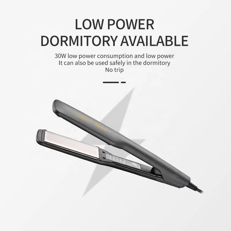 Ceramic Natural Hair Straightener Kemei Km-2518 5 Speed Temperature Control Professional Electric Custom Flat Hair Iron