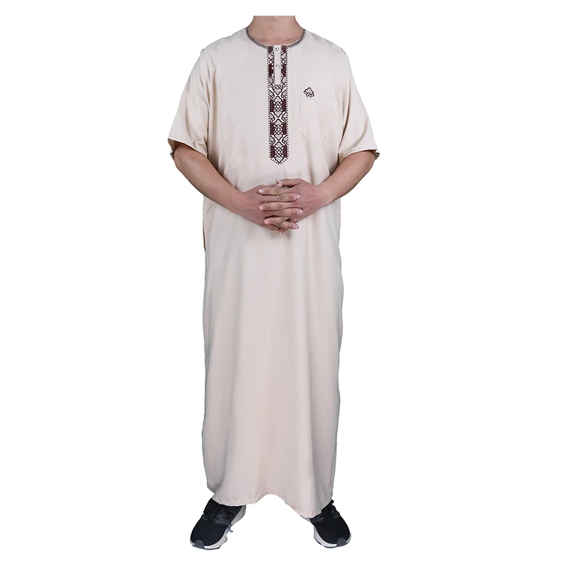 Muslim Morocco Style Summer Short Sleeve Qamis Size 54-60 With Cheap Price