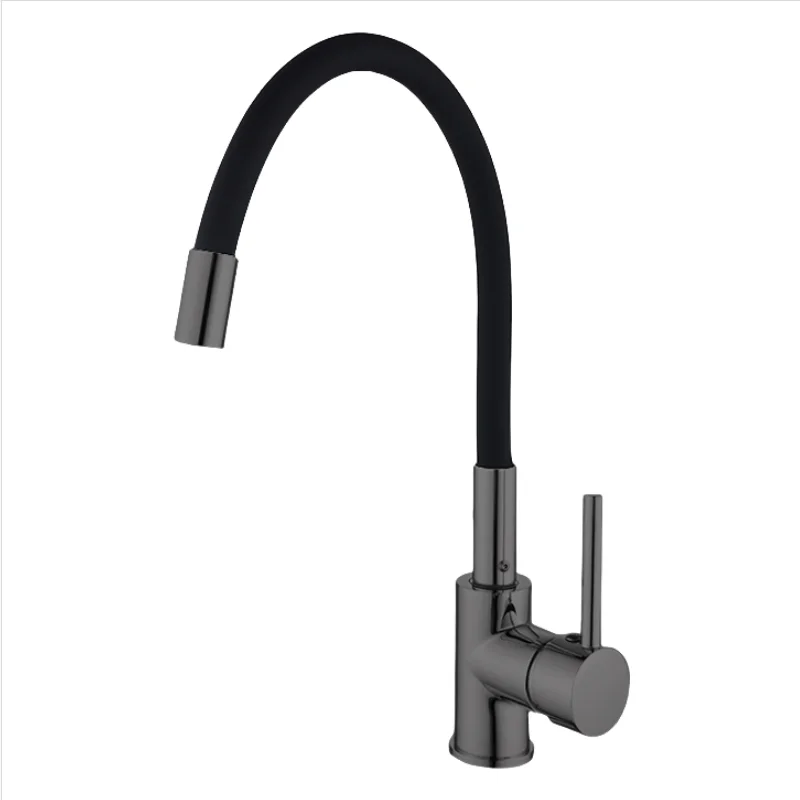 Good design Brass Material Kitchen Mixer Pvc Black Flexible Spout Faucet Kitchen