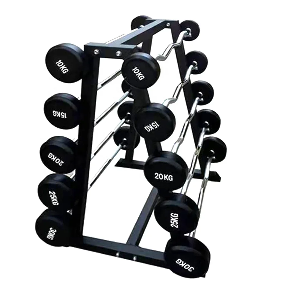 GYM Fitness Equipment Hot Black Round Rubber Fitness Cast Iron Standard Weight Plates Including Standard Barbellell Weighted